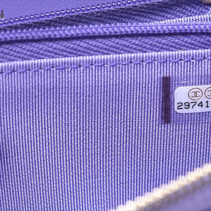 Chanel Caviar Quilted Medium Zip Around Wallet Purple 9 of 10