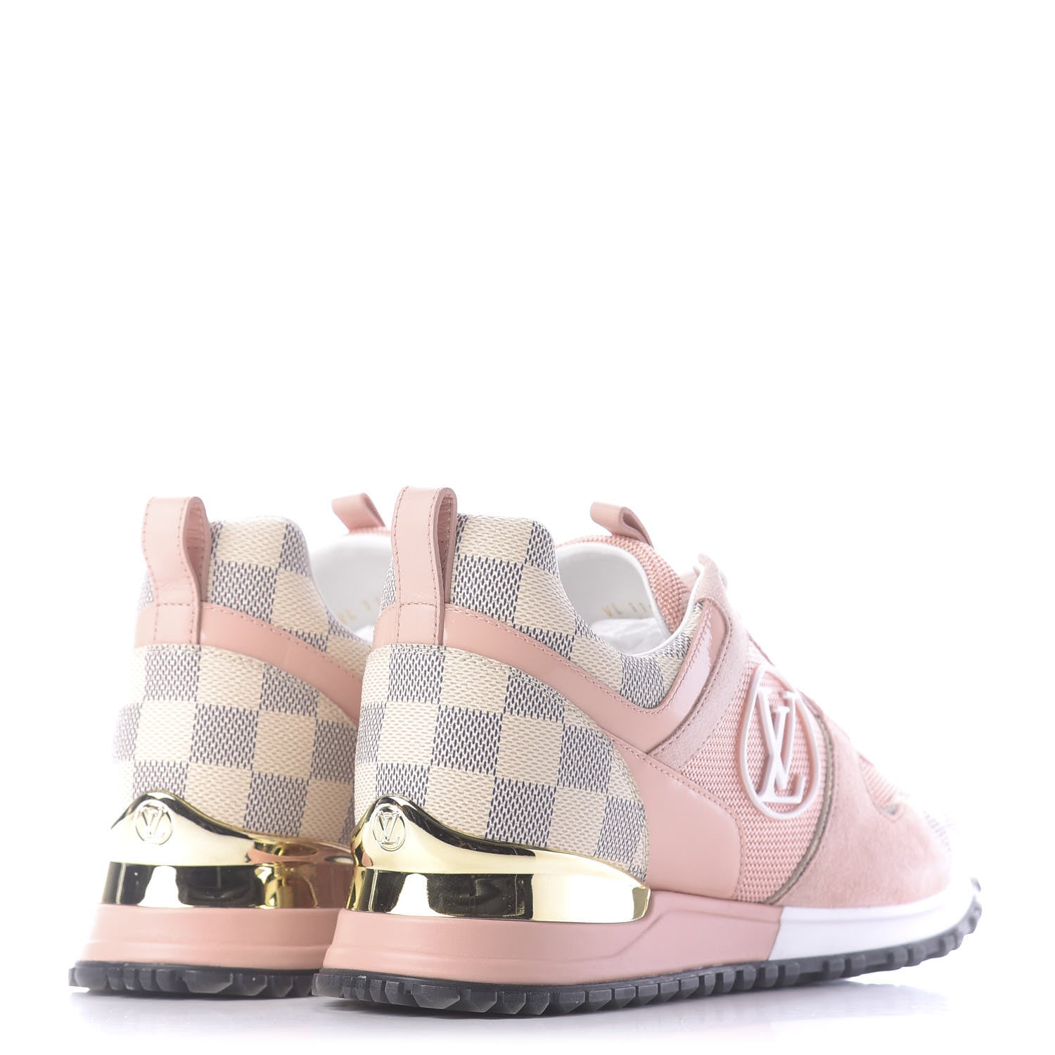 Louis Vuitton Suede Damier Azur Run Away Sneakers 38 Pink 4 of 8