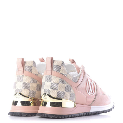 Louis Vuitton Suede Damier Azur Run Away Sneakers 38 Pink 4 of 8