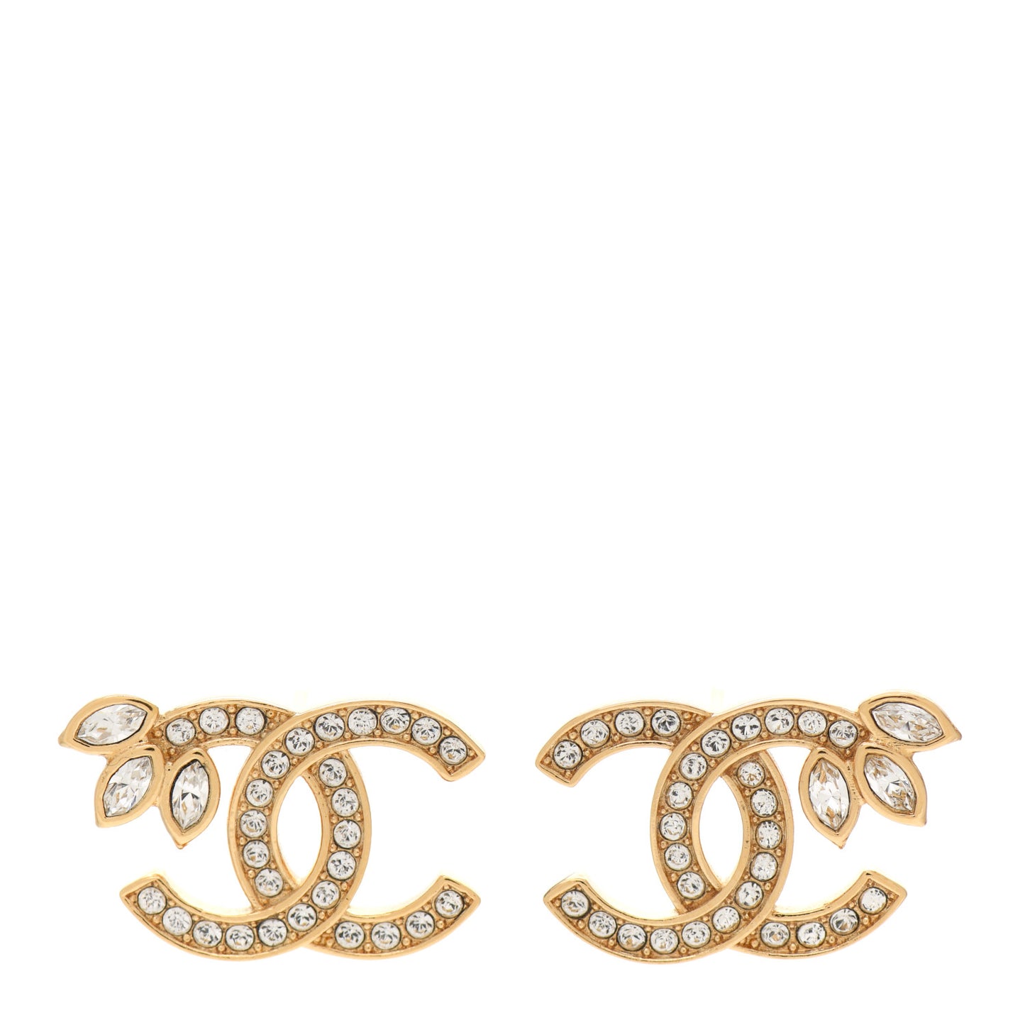 Crystal Wheat CC Earrings Gold