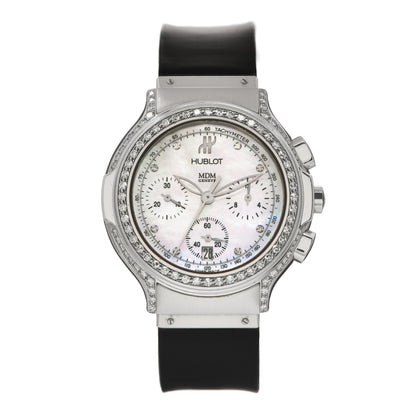 Hublot Stainless Steel Rubber Diamond Bezel Mother of Pearl 37mm Classic Fusion Quartz Watch 1640.1.024 1 of 5