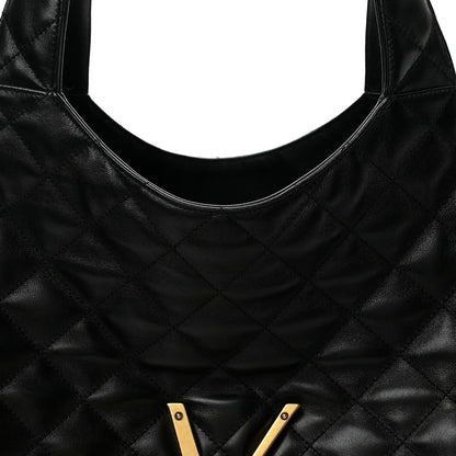 Saint Laurent Lambskin Quilted Maxi Icare Shopping Tote Black 9 of 15