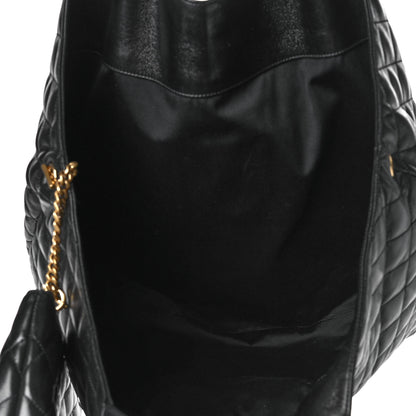 Saint Laurent Lambskin Quilted Maxi Icare Shopping Tote Black 6 of 9
