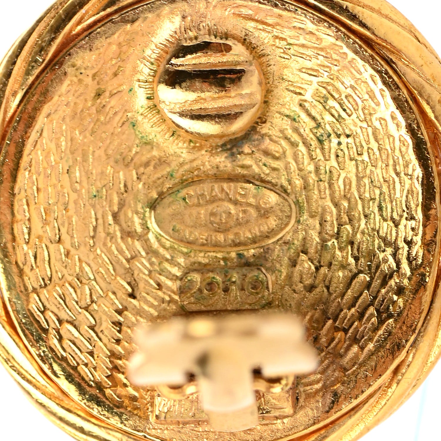 Chanel CC Clip On Earrings Gold 4 of 4