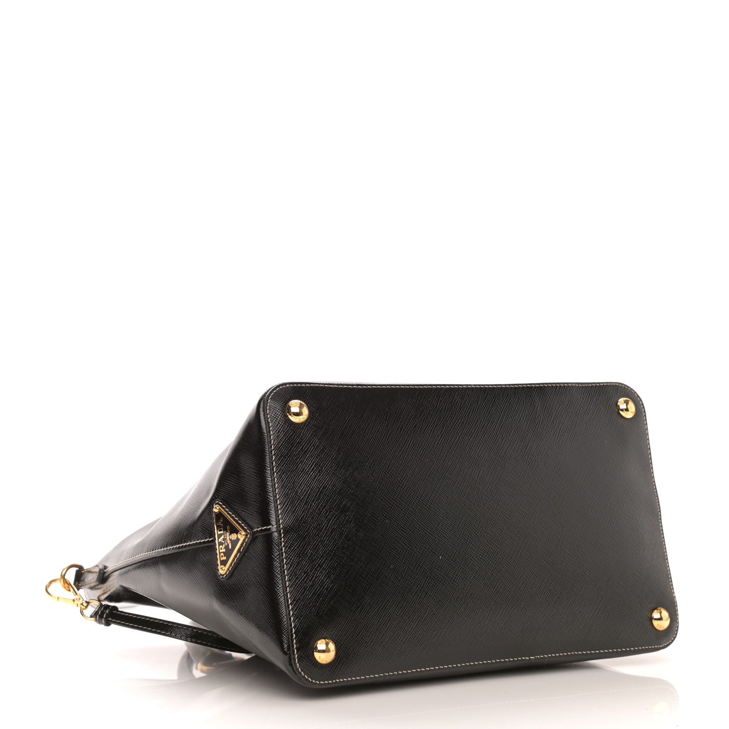 Saffiano Vernice Turn Lock Shopping Tote Black