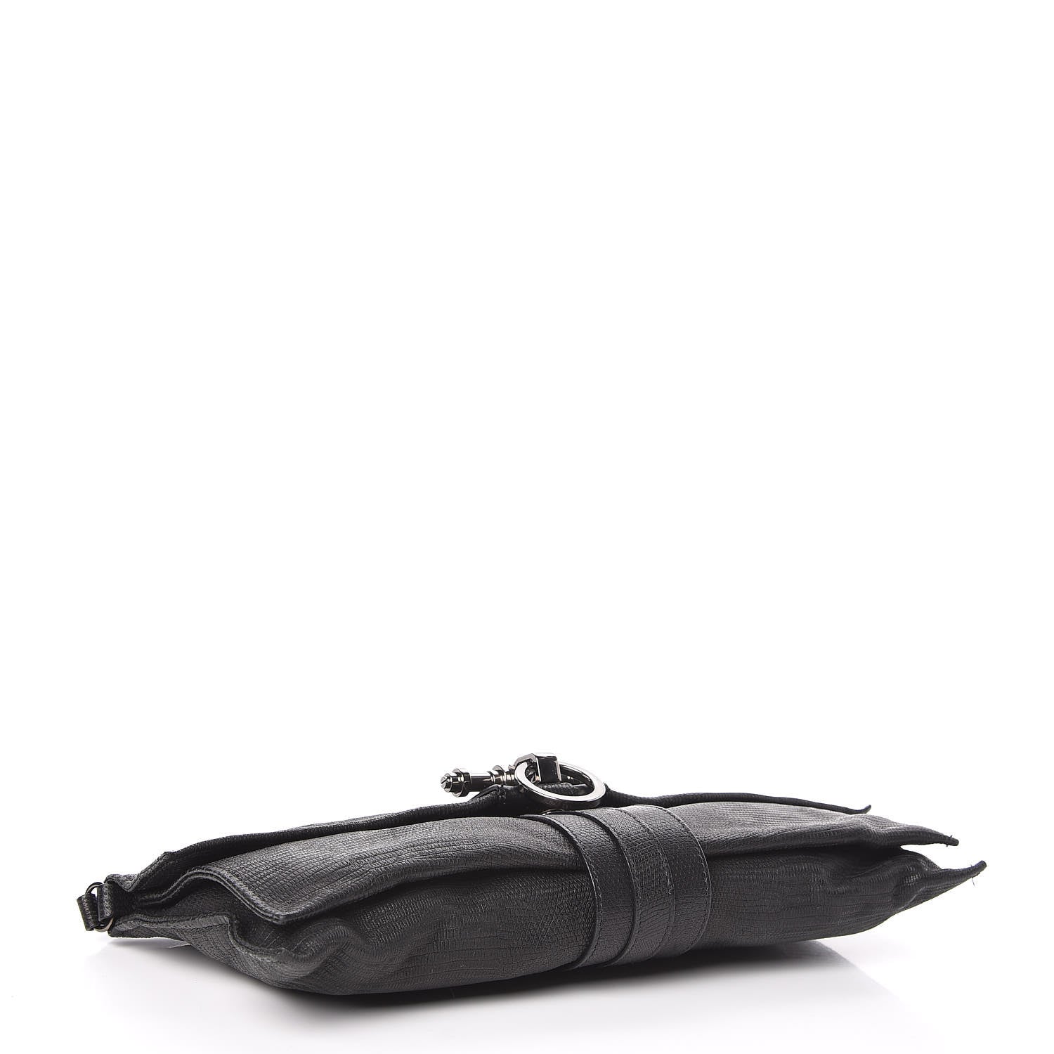 Givenchy Lambskin Lizard Embossed Obsedia Clutch Bag Black 4 of 9