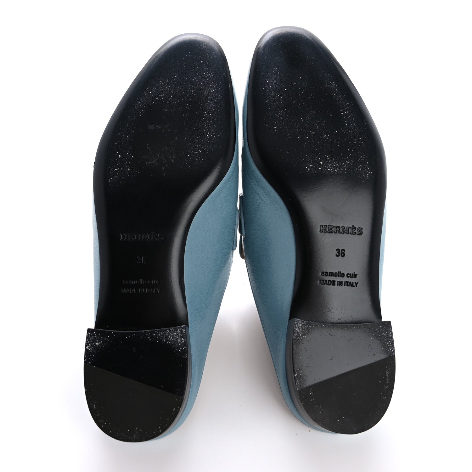 Hermes Goatskin Rivoli Mules   36 Bleu Ciel 6 of 12