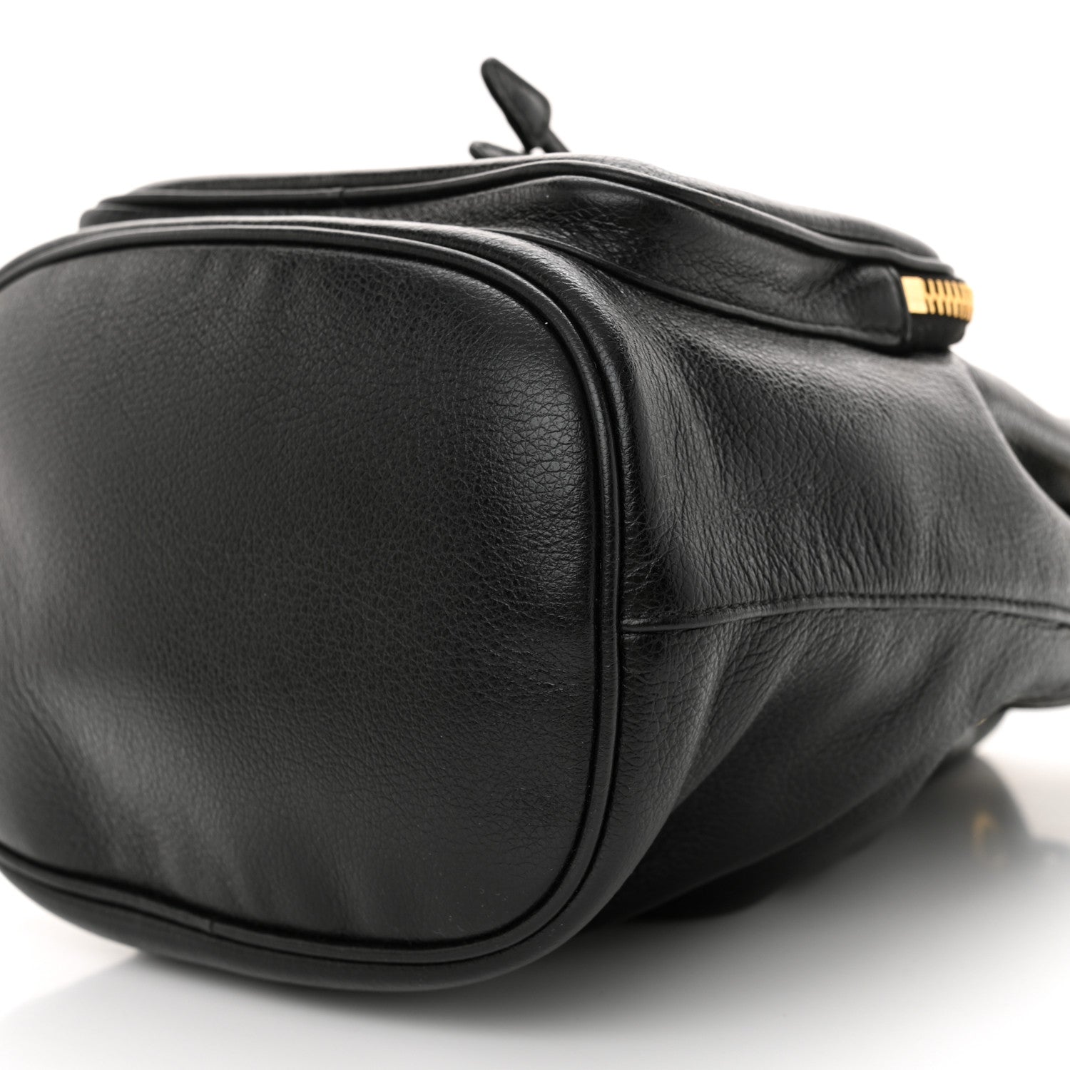 Prada Glace Calfskin Embossed Secchiello Bucket Bag Black 10 of 12