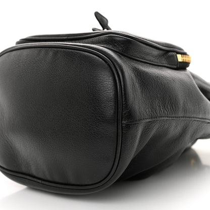Prada Glace Calfskin Embossed Secchiello Bucket Bag Black 10 of 12