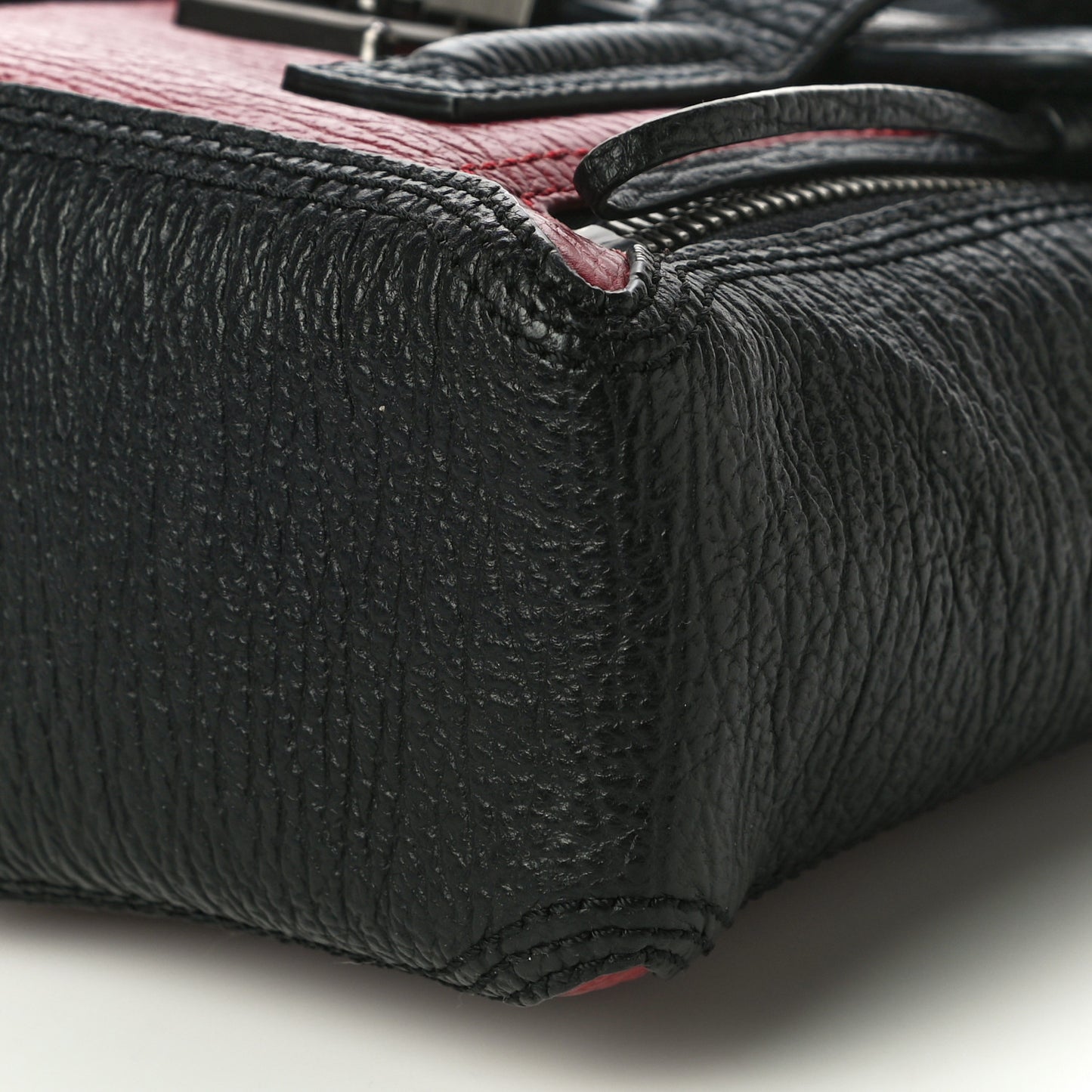 Textured Calfskin Mini Pashli Satchel Crimson Black