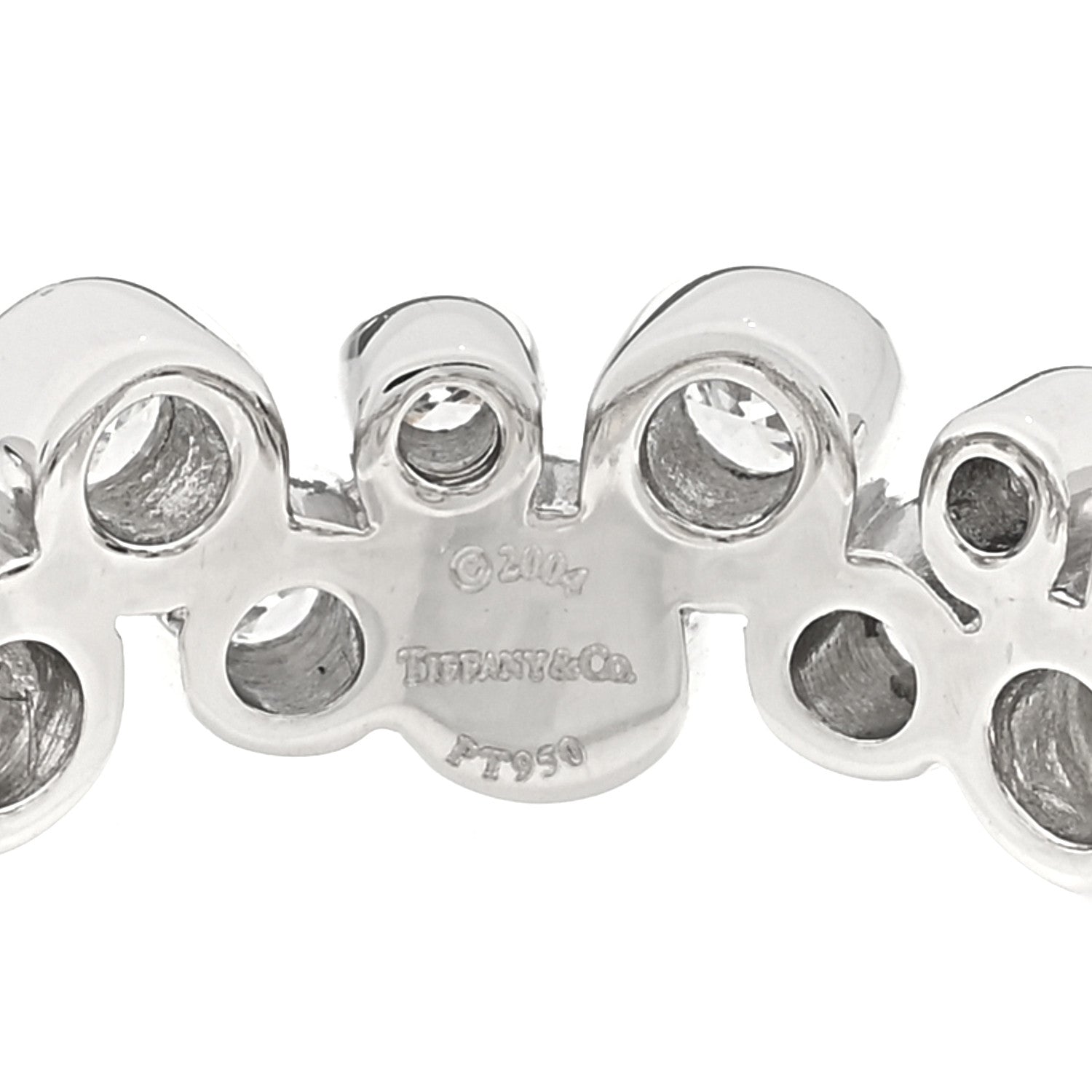 Tiffany Platinum Diamond Bubble Band Ring 51 5.75 4 of 5