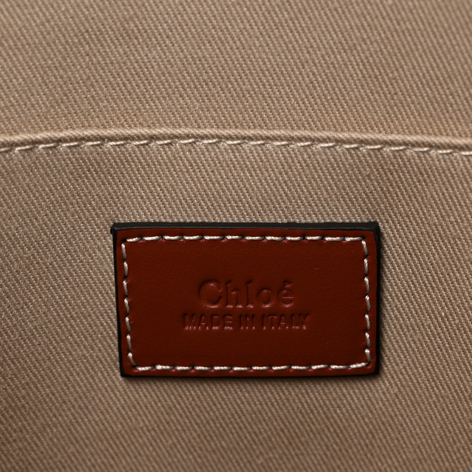 Chloe Cotton Calfskin Medium Woody Ribbon Tote White Brown 8 of 12