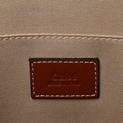 Chloe Cotton Calfskin Medium Woody Ribbon Tote White Brown 8 of 12