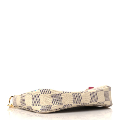 Louis Vuitton Damier Azur 2021 Christmas Animation Hollywood Mini Pochette Accessories Fuchsia 4 of 6