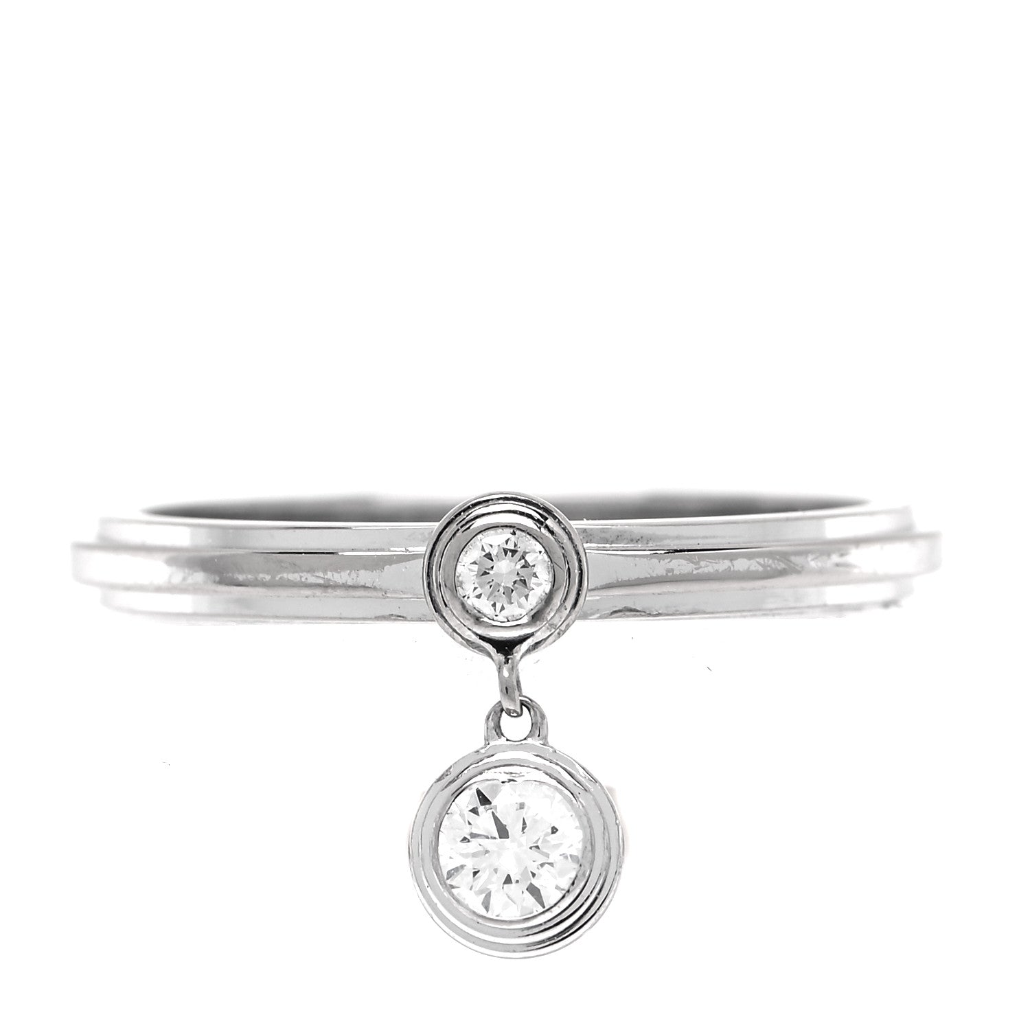 Cartier 18K White Gold Diamond D'Amour Charm Ring 49 4.75 6 of 7