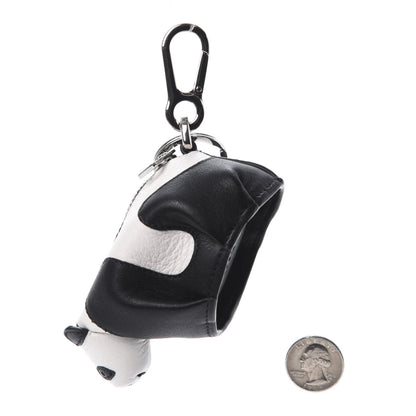 Loewe Calfskin Panda Coin Pouch Bag Charm Key Holder Black White 2 of 5