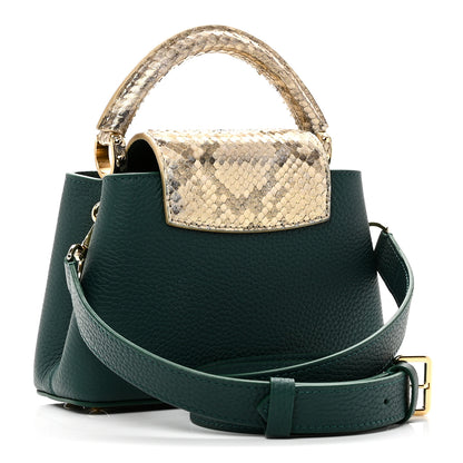 Louis Vuitton Taurillon Snakeskin Mini Capucines  Emeraude Green 3 of 10