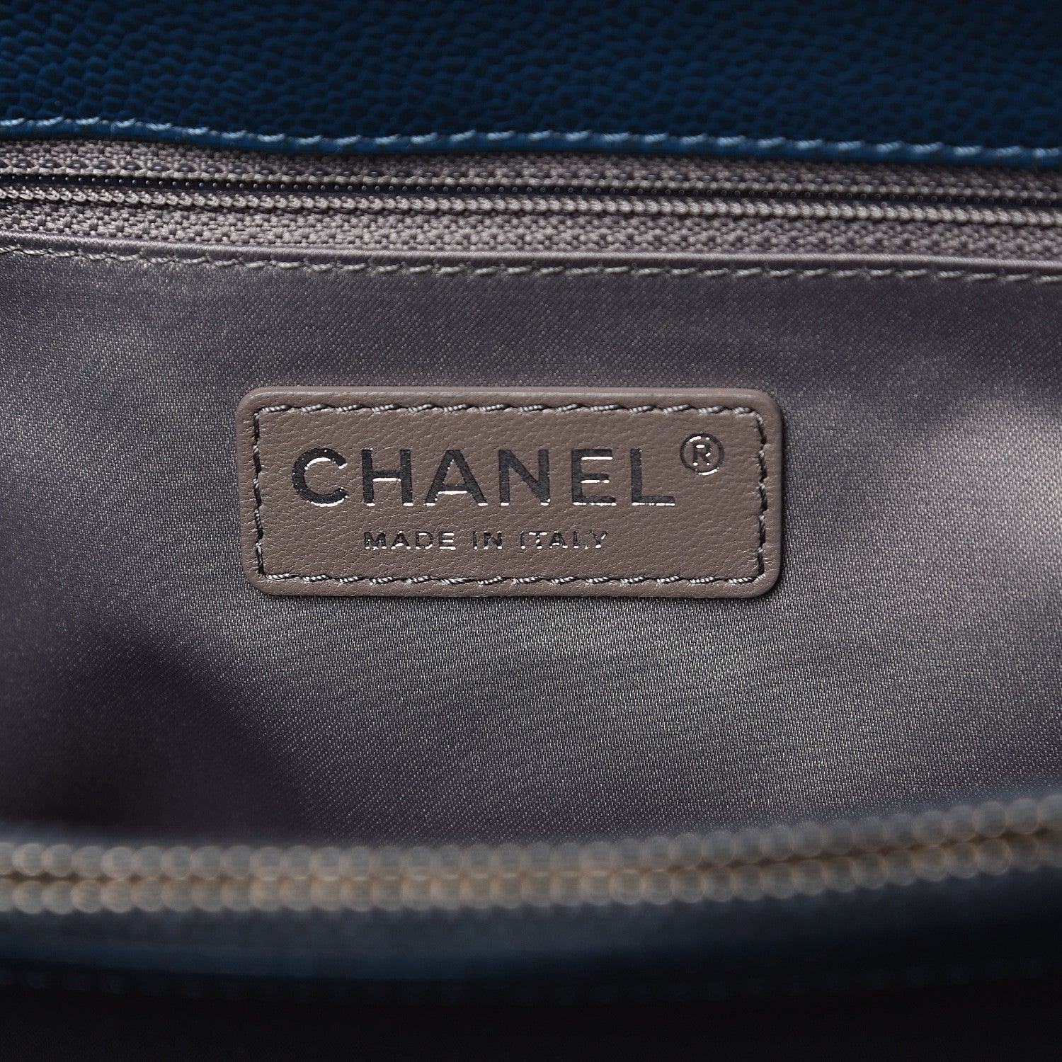 Chanel Caviar Quilted Grand Shopping Tote GST Navy Blue 5 of 10