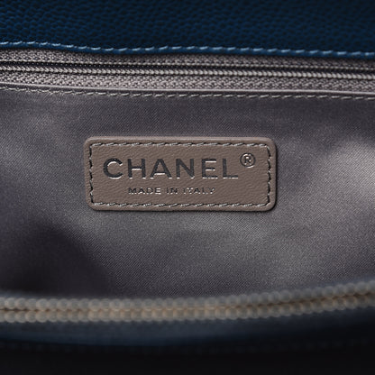 Chanel Caviar Quilted Grand Shopping Tote GST Navy Blue 5 of 10