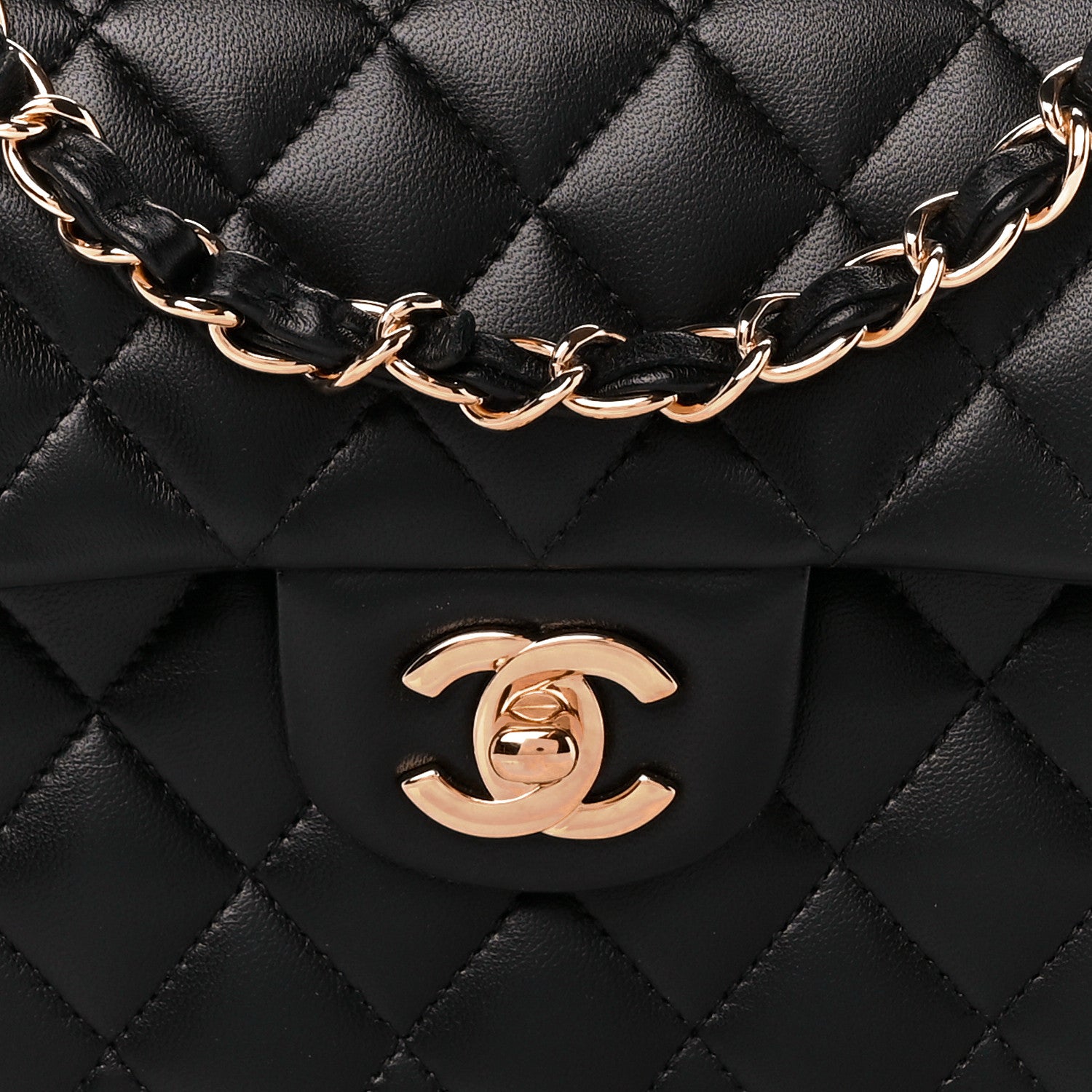 Chanel Lambskin Quilted Small Double Flap Black 9 of 12