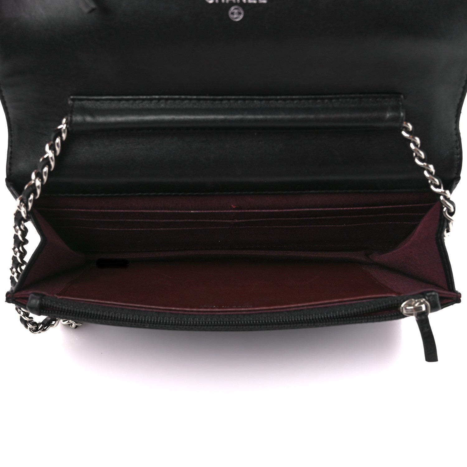 Chanel Lambskin Quilted Wallet On Chain WOC Black 5 of 11
