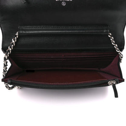 Chanel Lambskin Quilted Wallet On Chain WOC Black 5 of 11