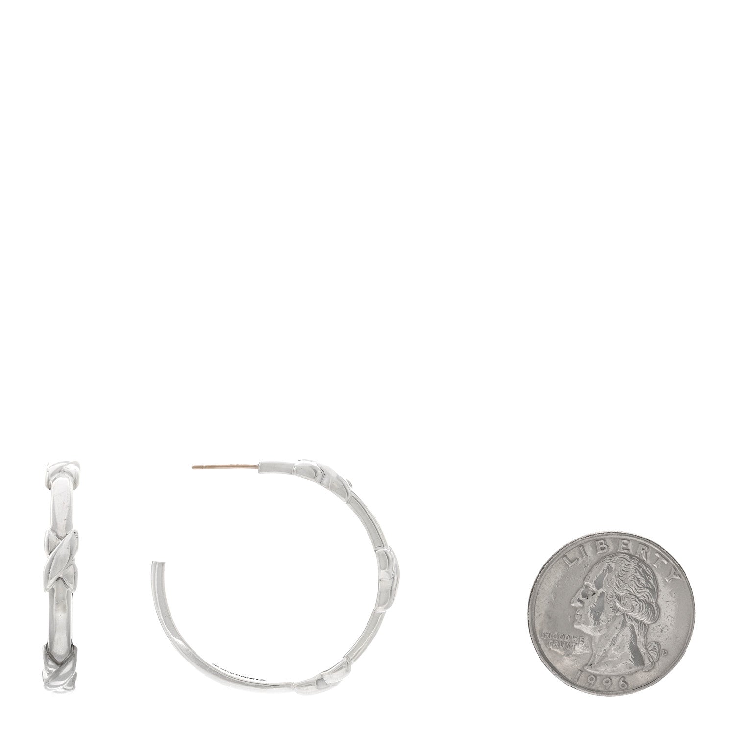 Tiffany Sterling Silver X Hoop Earrings 2 of 4