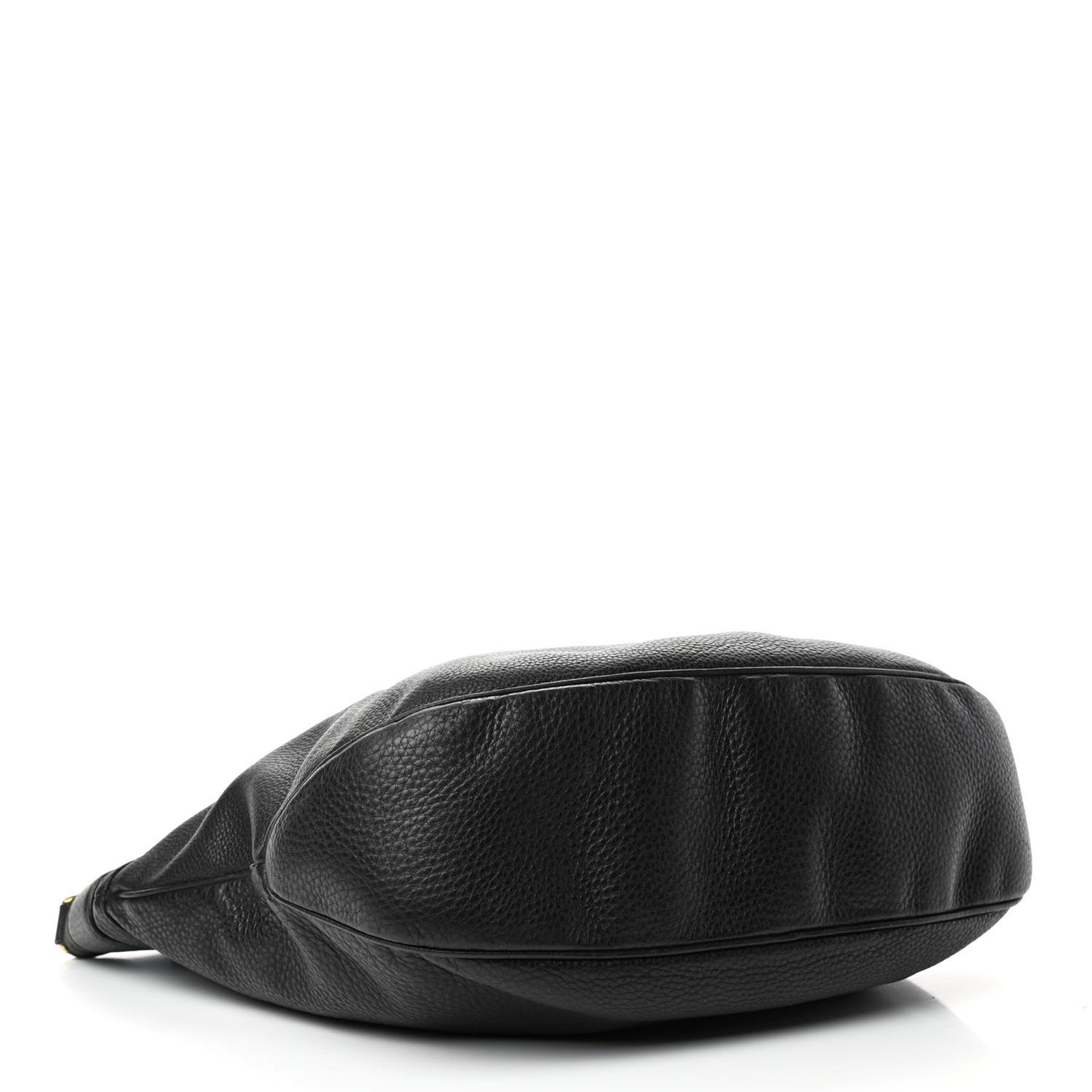 Pebbled Calfskin Large Ride Shoulder Bag Black