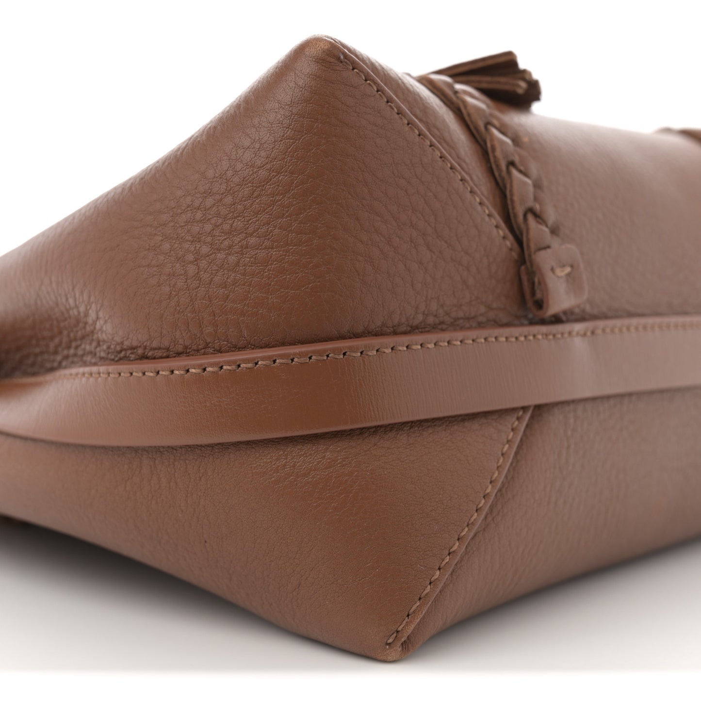 Grained Calfskin Medium Penelope Shoulder Bag Caramel