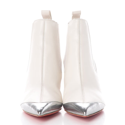 Christian Louboutin Calfskin Antispecchio Superchen 70 Booties 37.5 Snow Silver 2 of 8