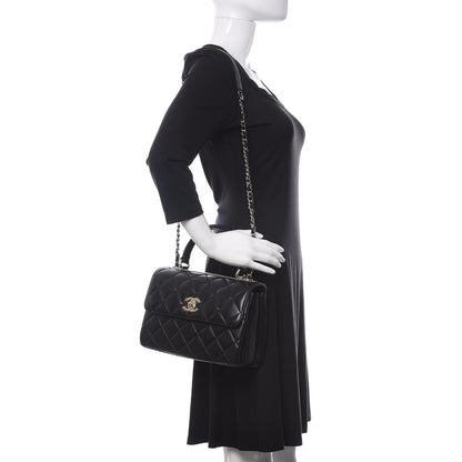 Chanel Lambskin Quilted Small Trendy CC Dual Handle Flap Bag Black 2 of 11