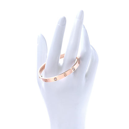 Cartier 18K Pink Gold 4 Diamond LOVE Bracelet 16 2 of 7