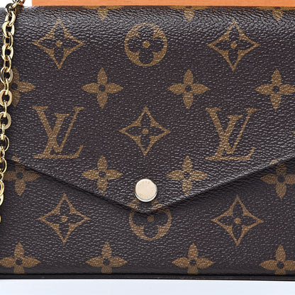 Louis Vuitton Monogram Pochette Felicie Chain Wallet Fuchsia 14 of 14