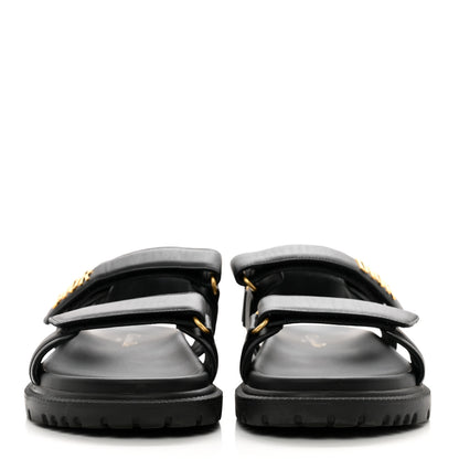 Christian Dior Lambskin Dioract 10mm Sandals 40.5 Black 2 of 8