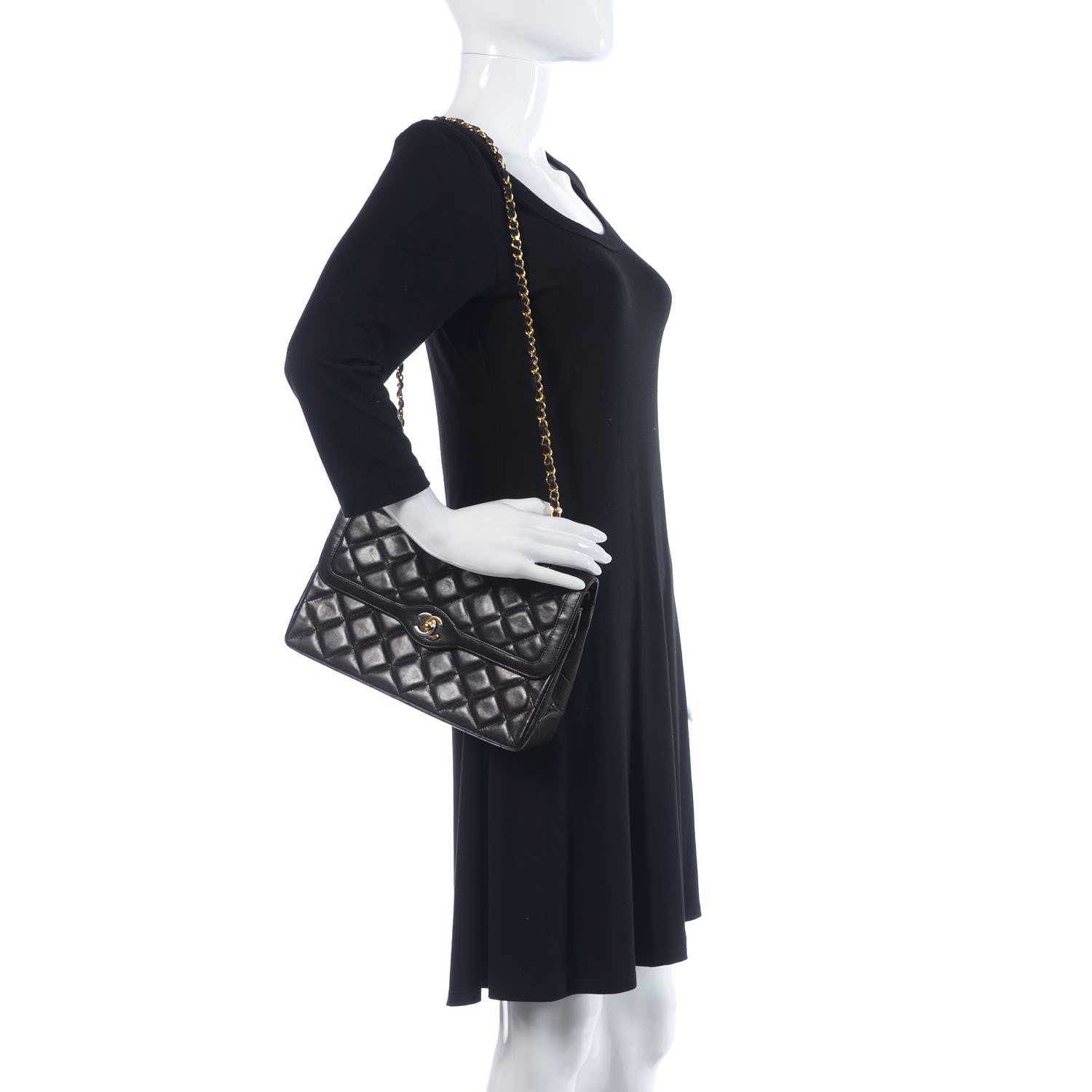 Chanel Lambskin Quilted Medium Double Flap Black 2 of 11