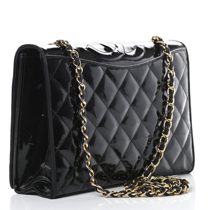 Chanel Patent Quilted Small CC Single Flap Bag Black 3 of 15