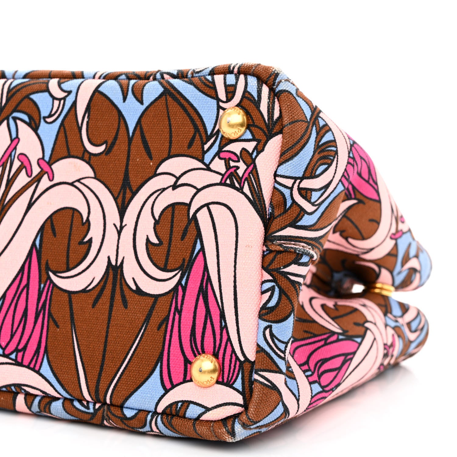 Prada Canvas Canapa Small Floral Tote Multicolor 11 of 11