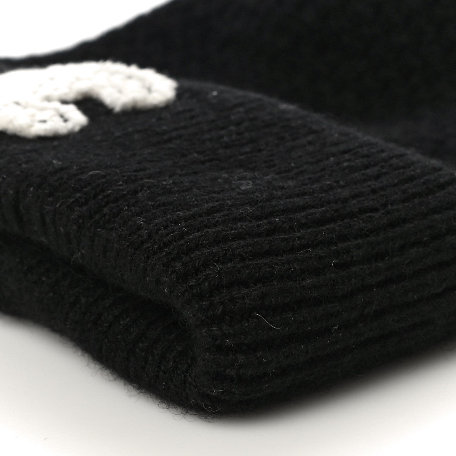 Chanel Cashmere CC Logo Beanie Hat Black 7 of 7