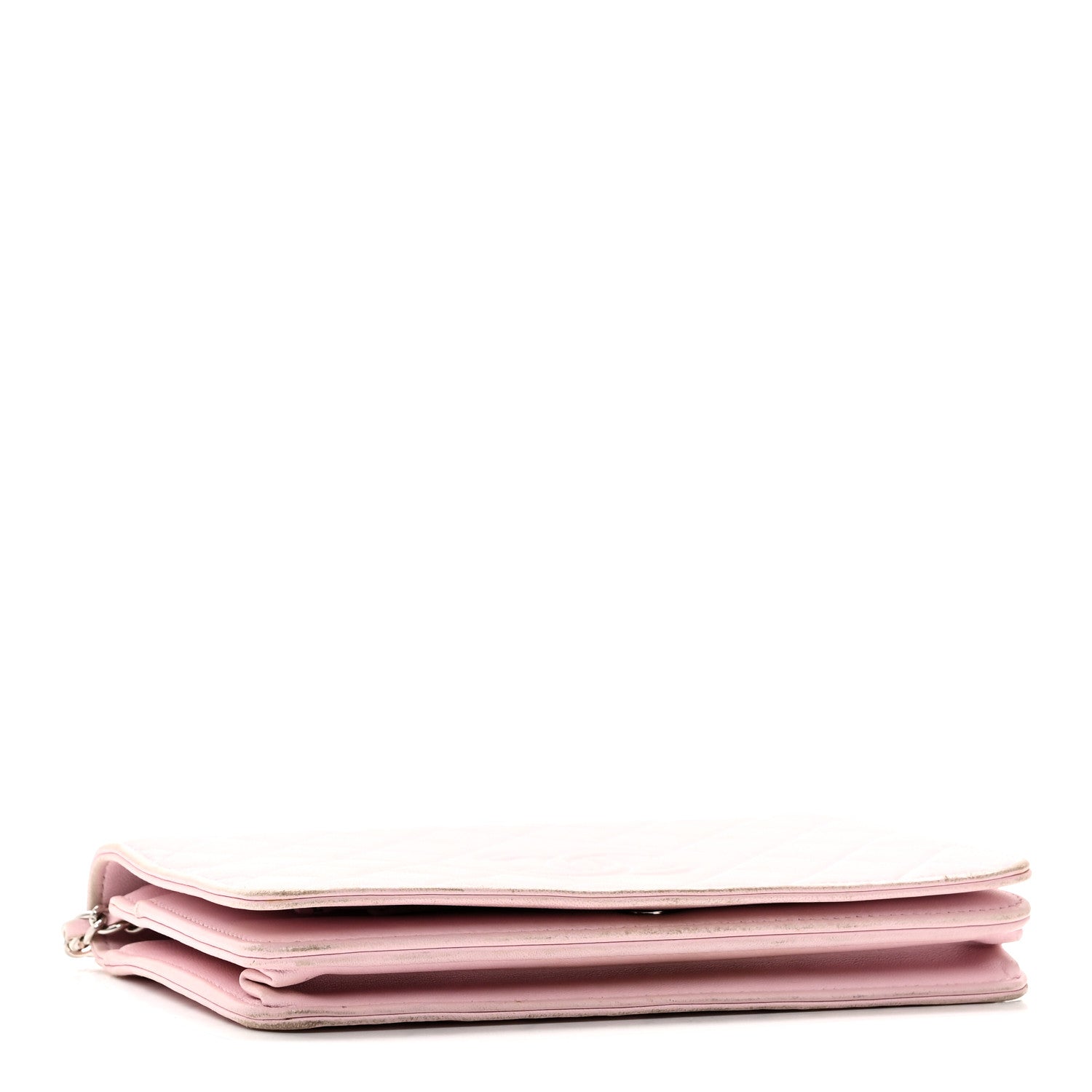Chanel Lambskin Quilted Diamond CC Wallet On Chain WOC Pink 4 of 12