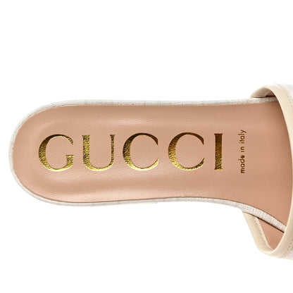 Gucci GG Supreme Monogram Malaga Kid Platform Mule Sandals 40 White Mystic White 7 of 9