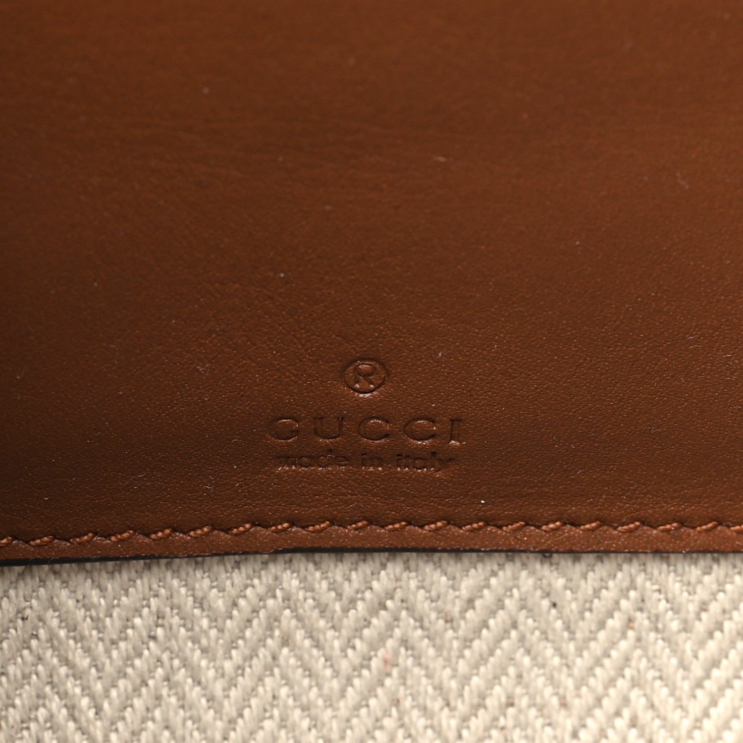 Gucci GG Supreme Monogram Textured Calfskin Emblem Mini Crossbody Beige Dark Brown 7 of 11