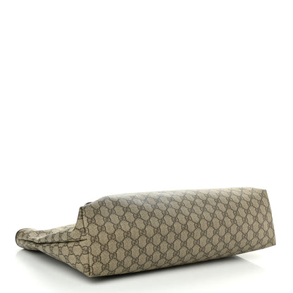 Gucci GG Supreme Monogram Large Zippered Shopping Tote Brown 4 of 15