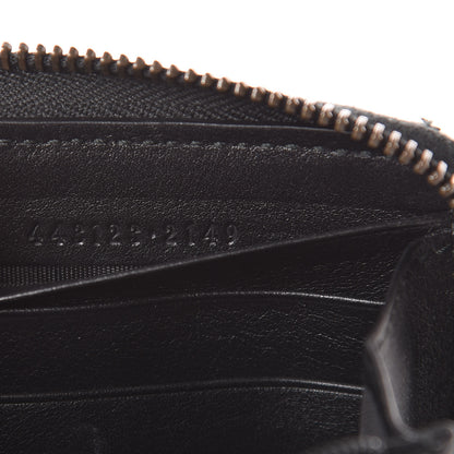 Gucci Calfskin Matelasse GG Marmont Zip Around Wallet Black White 7 of 10