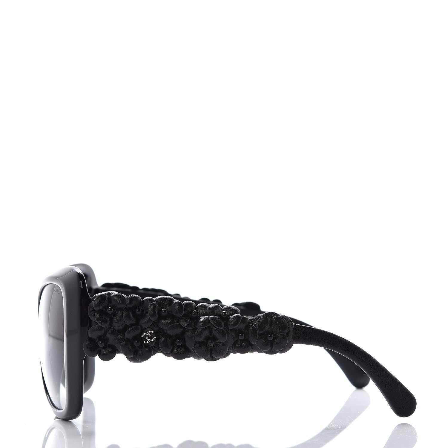 Chanel Lambskin Camellia CC Sunglasses 5317-Q Black 3 of 7