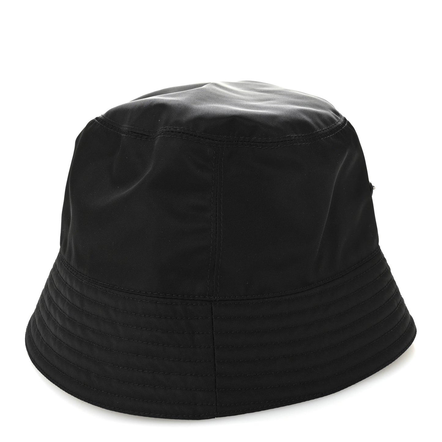 Re-Nylon Metal Triangle Logo Womens Bucket Hat L Black