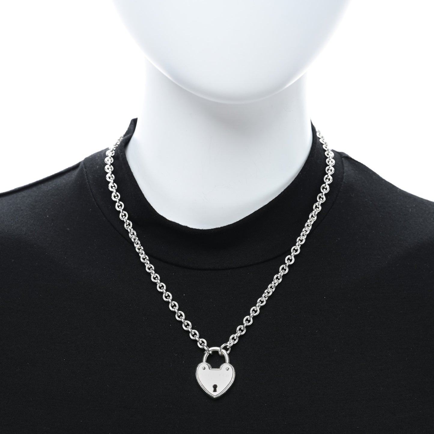 Sterling Silver Return To Tiffany Love Heart Lock Pendant Necklace