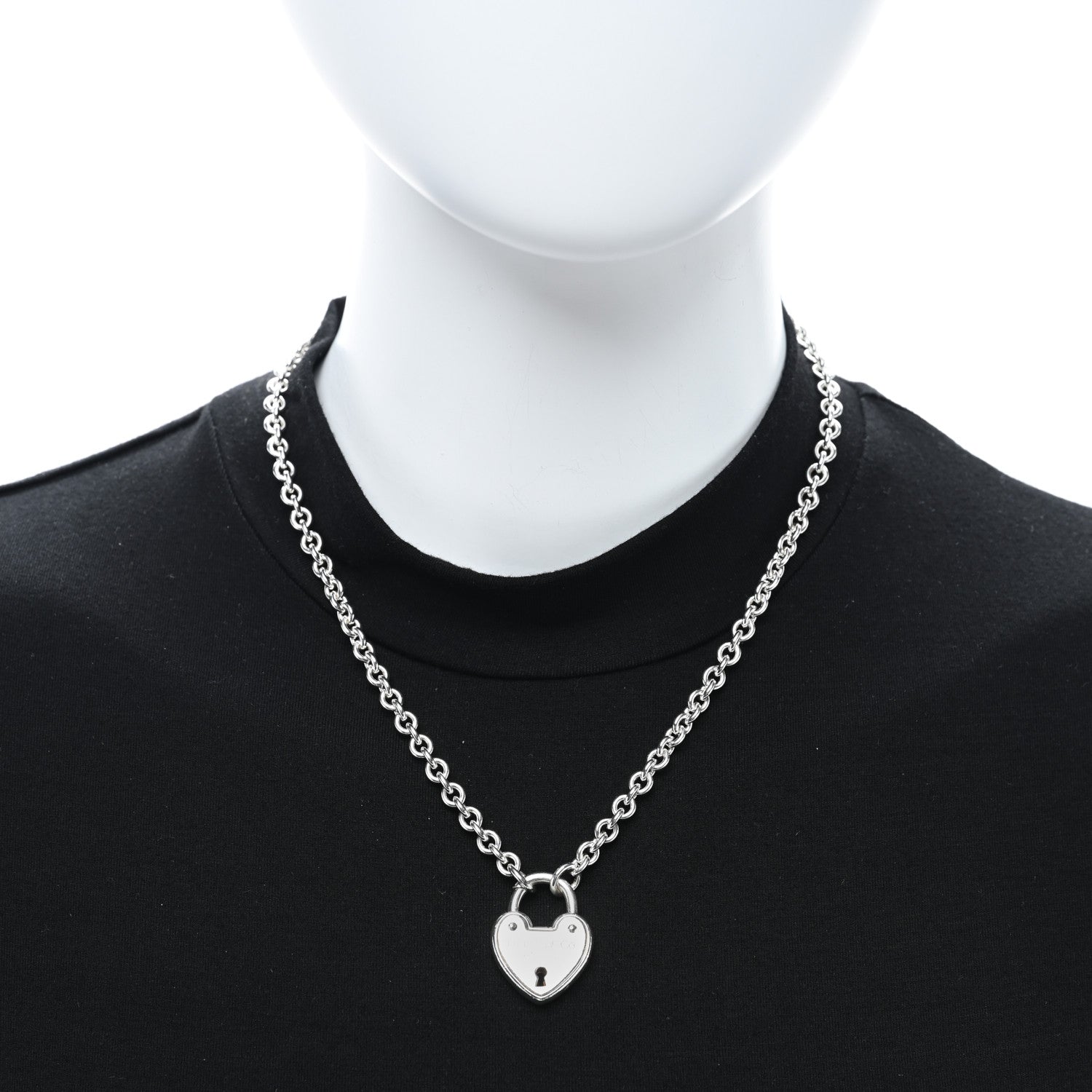 Tiffany Sterling Silver Return To Tiffany Love Heart Lock Pendant Necklace 3 of 4