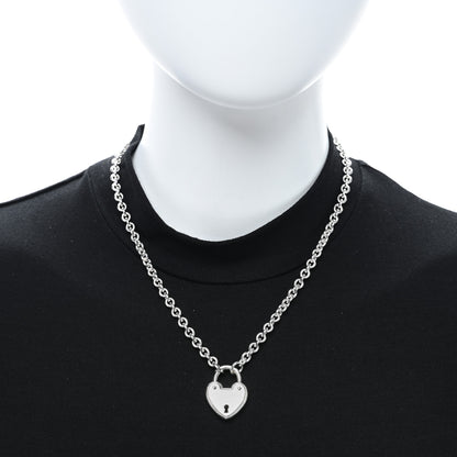Tiffany Sterling Silver Return To Tiffany Love Heart Lock Pendant Necklace 3 of 4