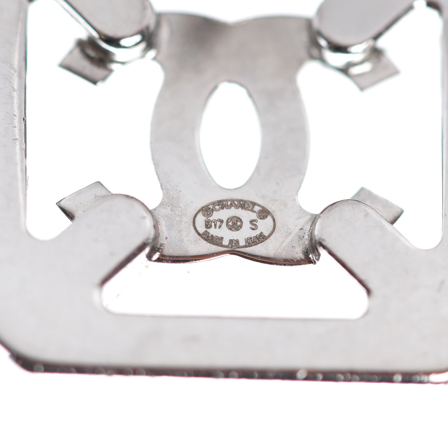 Chanel Crystal CC Earrings Silver 3 of 5
