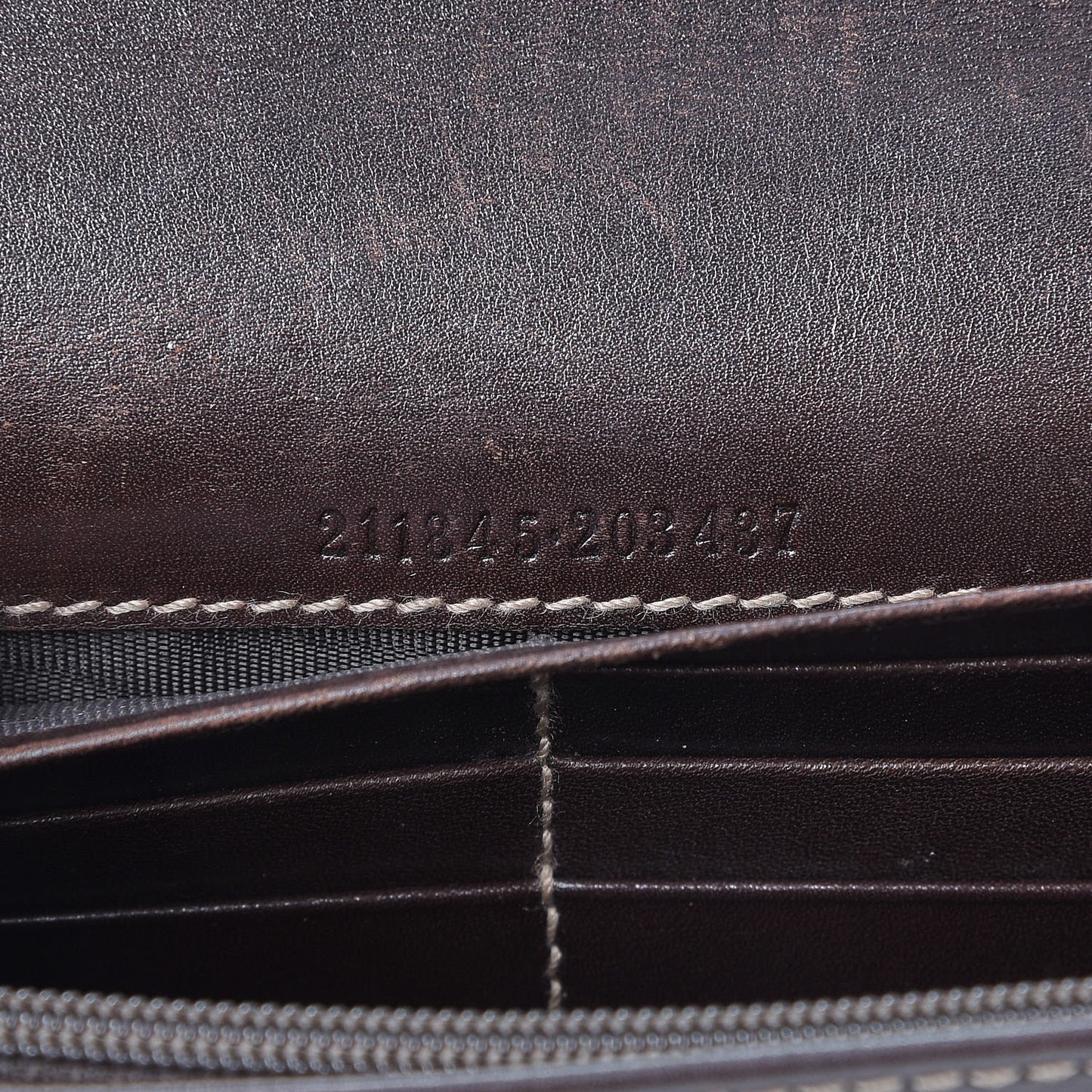 GG Supreme Monogram Tattoo Heart Continental Wallet Brown
